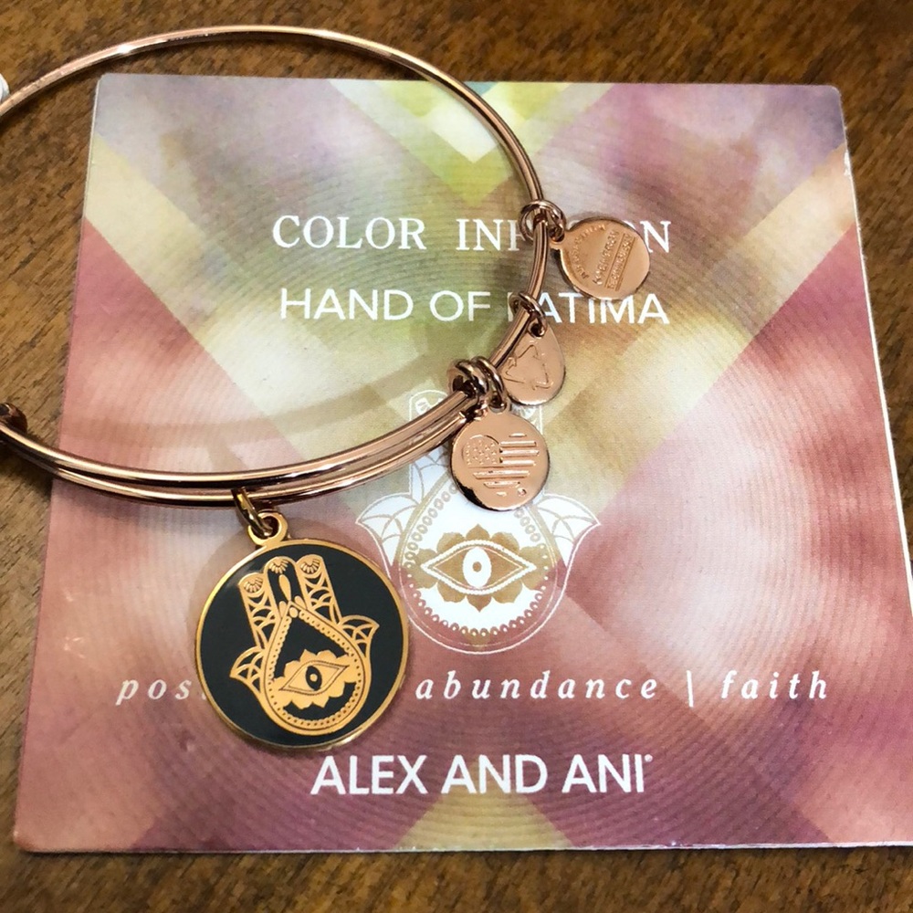Alex and Ani Hand of Fatima Rose Gold bracelet